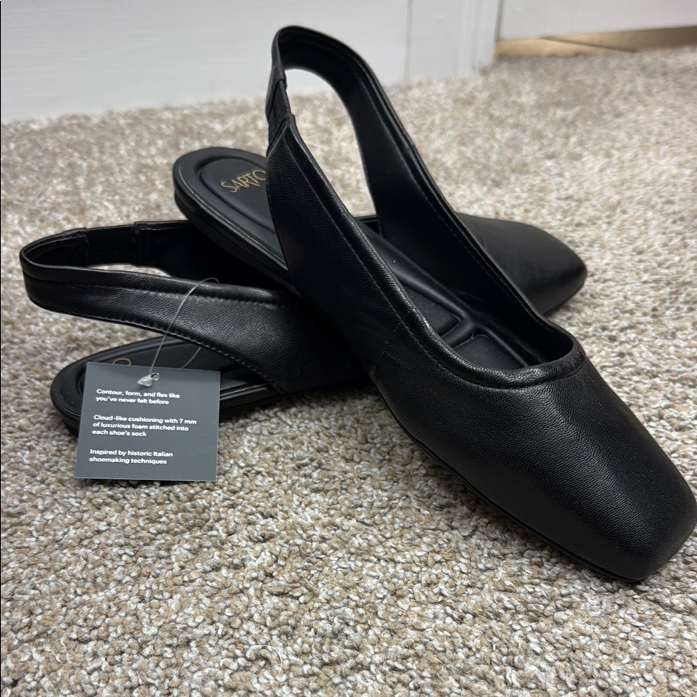 NWT Franco Sarto Black Women's Slingback Flats